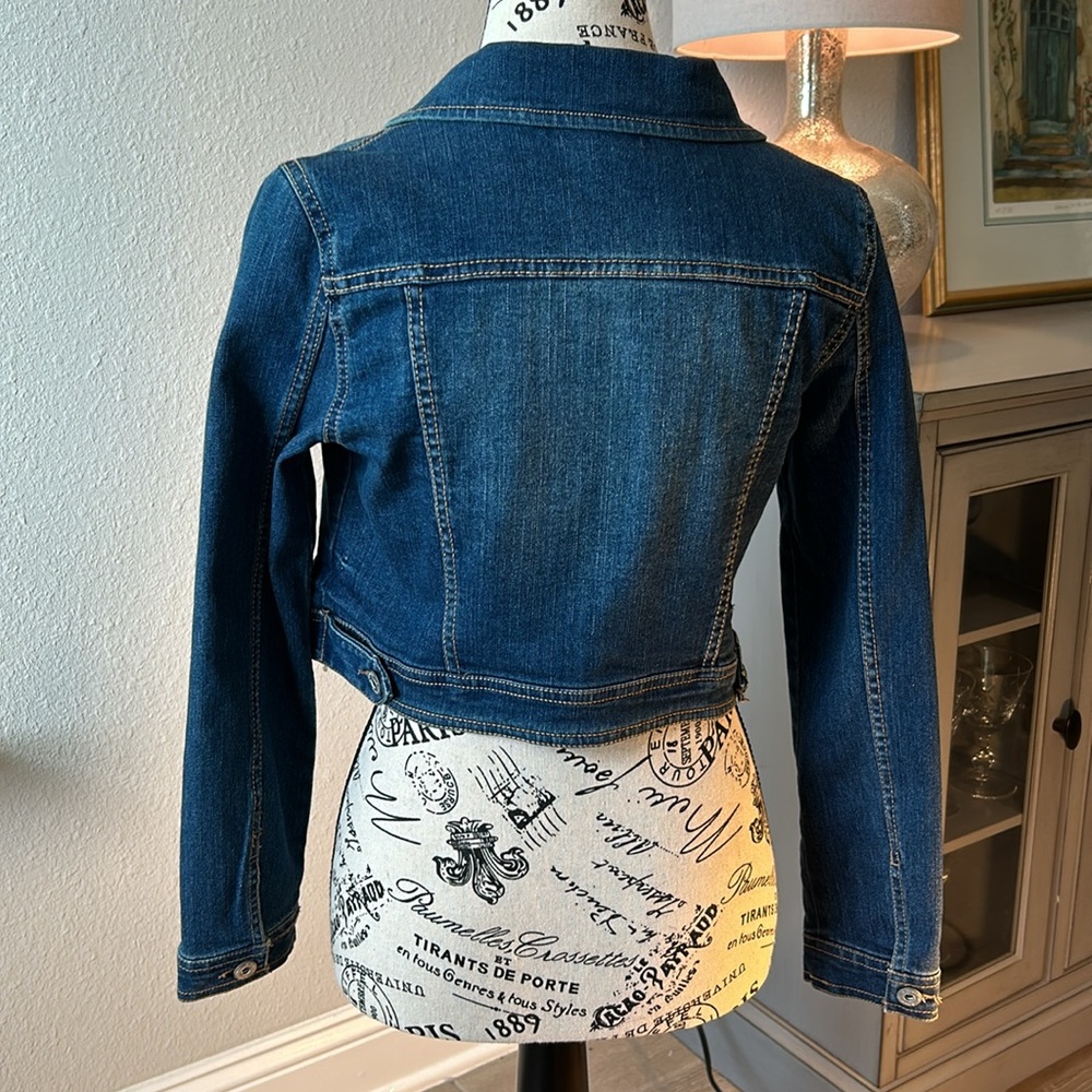 Cropped Arizona Jeans Co Jean Jacket Size XL 16 - Picture 3 of 12